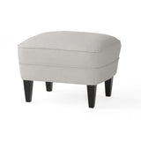 Modern light grey fabric club chair and Ottoman set, stylish cushioned armchair, paired with Ottoman style - V.I.P Digital Presence