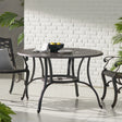 Outdoor Cast Aluminum Circular Dining Table, Bronze - V.I.P Digital Presence