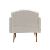 COOLMORE modern style armchair, plush decorative fabric armchair with golden metal legs (white teddy bear) - V.I.P Digital Presence