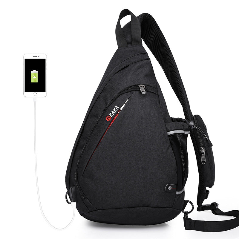 High Quality Men's Chest Bag Cotton And Linen Texture Messenger Triangle Bag Water Drop Bag Bicycle Chest Bag - V.I.P Digital Presence