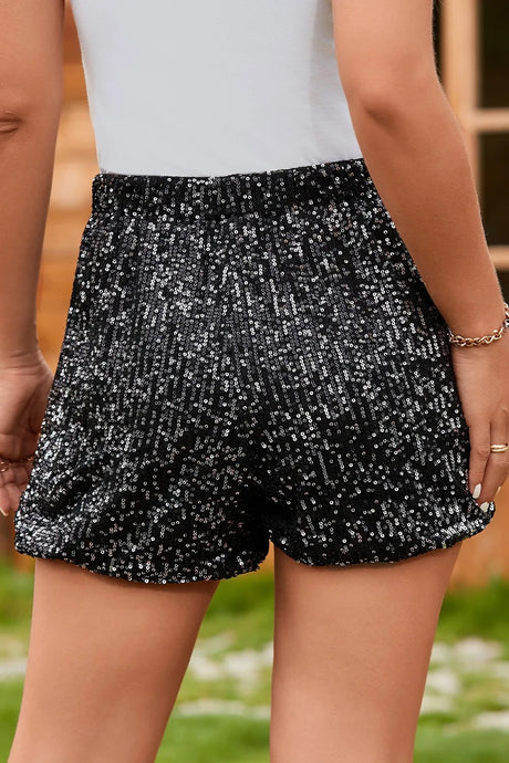 Sequin Elastic Waist Shorts - V.I.P Digital Presence