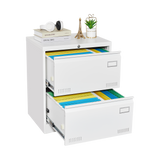Horizontal file cabinet, 2 drawers, white file cabinet with lock, metal file cabinet with lock, 3 drawers, legal office cabinet - V.I.P Digital Presence