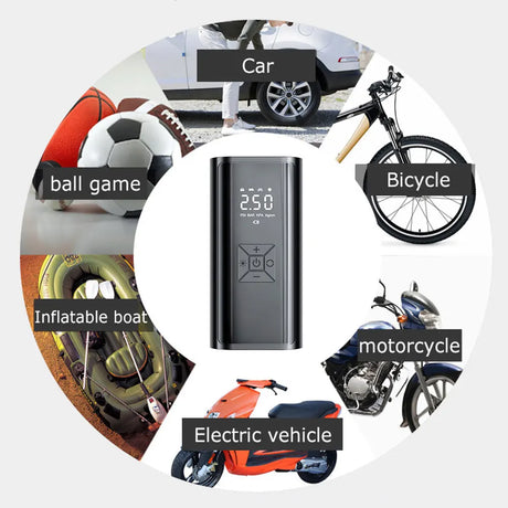 6000mAh Portable Car Air Compressor 12V 150PSI Electric Cordless Tire Inflator Pump for Motorcycle Bicycle Boat AUTO Tyre Balls - V.I.P Digital Presence