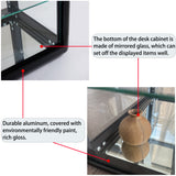 Tempered glass counter top display cabinet with sliding glass door and lock, standard aluminum frame - V.I.P Digital Presence