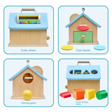 Montessori teaching aids 0-3 baby early education busy house wooden shape matching house drawer box puzzle toy - V.I.P Digital Presence