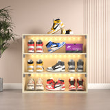 Off white LED light shoe box three layers with glass doors - V.I.P Digital Presence
