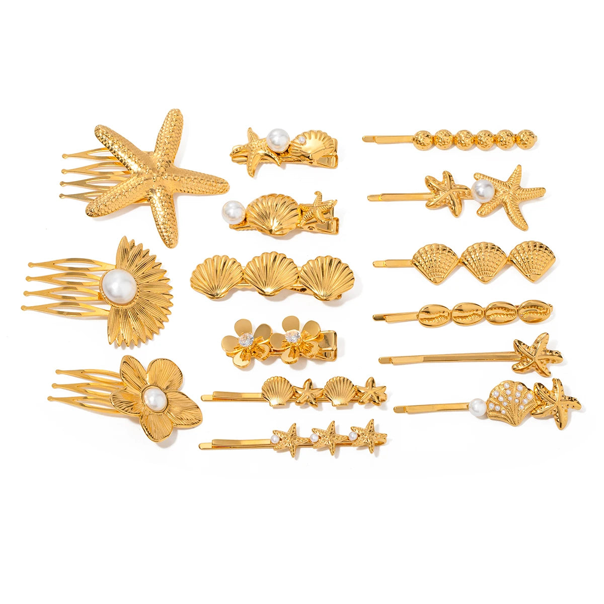 Stainless steel shell hair clip with bangs, high-end feel, ins metal hair accessories, broken hair clip at the back of the head - V.I.P Digital Presence