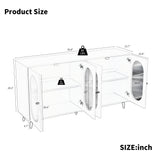 Modern Accent Sideboard Cabinet with Acrylic Doors, Freestanding Storage Cupboard Console Table for Kitchen Dining White - V.I.P Digital Presence