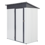 XWT016 Garden Metal Storage Lifter Shed Gray White 5x3x6ft outdoor storing tools Rainproof Hinge door version - V.I.P Digital Presence