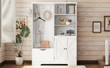 Multi-functional Hall Tree with Storage Shelves Drawers Cabinet Elegant Hallway Shoe Cabinet with Bench Modern Coat Rack White - V.I.P Digital Presence