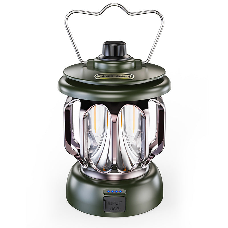 Led retro outdoor camping lamp white long battery life rechargeable tent camping lamp - V.I.P Digital Presence