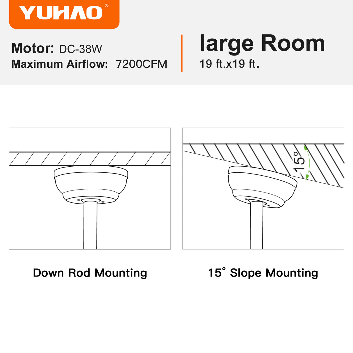 Mordern Farmhouse 62 In Black Ceiling Fan with Smart App and Remote Control - V.I.P Digital Presence