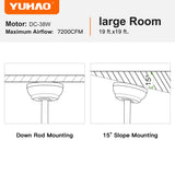 Mordern Farmhouse 62 In Black Ceiling Fan with Smart App and Remote Control - V.I.P Digital Presence