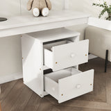 Twin Loft Wood Bed with Under-bed, Built-in Desk, a Storage Cabinet of 2 Drawers, Guardrails, Ladder,White - V.I.P Digital Presence