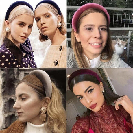 Wide edge velvet sponge hair clip for women's head clip high skull top hair clip - V.I.P Digital Presence