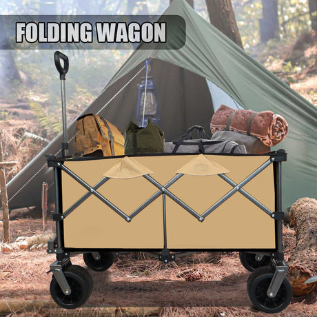 Collapsible Folding Wagon Push Pull Foldable Beach Wagon Cart - V.I.P Digital Presence