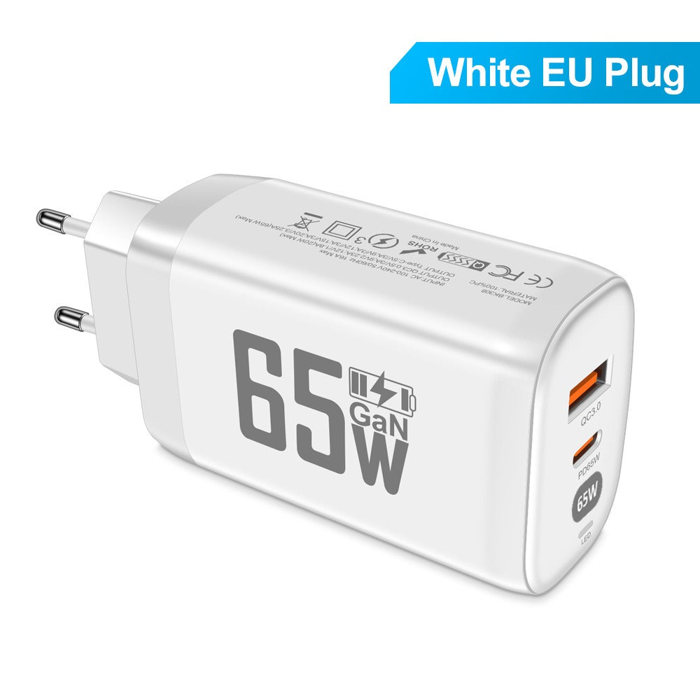 Computer laptop adapter GaN GaN PD65W fast charging head QC3.0 charger - V.I.P Digital Presence
