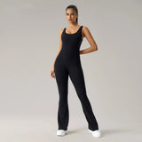 Horn yoga jumpsuit beautiful back elastic body shaping fitness suit tight fitting vest sportswear for women - V.I.P Digital Presence