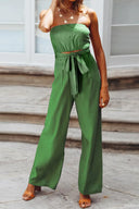 Tied Cutout Tube Wide Leg Jumpsuit - V.I.P Digital Presence