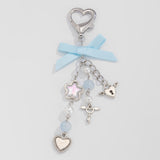 Little Fresh Love Bow Ribbon Keychain Sweet Wind Imitation Pearl Alloy Pendant - V.I.P Digital Presence
