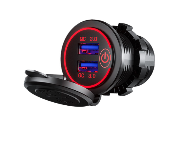 36W QC 3.0 Touch Switch Waterproof Universal Motorcycle Car Truck Boat Dual USB Charger Socket For Phone Tablet Camera GPS DVR - V.I.P Digital Presence