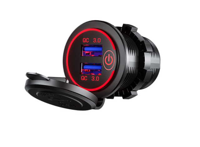 36W QC 3.0 Touch Switch Waterproof Universal Motorcycle Car Truck Boat Dual USB Charger Socket For Phone Tablet Camera GPS DVR - V.I.P Digital Presence