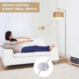 Gold Floor Lamps for Living Room with Remote & Dimmable LED Bulb, Modern Arc Floor Lamp with 3 Color Temperatures - V.I.P Digital Presence
