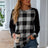Plaid Round Neck Long Sleeve T-Shirt - V.I.P Digital Presence