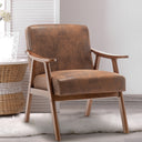 Medieval modern chair, solid wood frame living room chair, accent chair with ultra thick backrest - V.I.P Digital Presence
