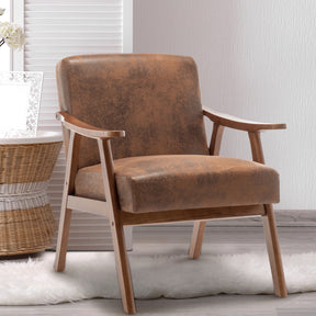 Medieval modern chair, solid wood frame living room chair, accent chair with ultra thick backrest - V.I.P Digital Presence