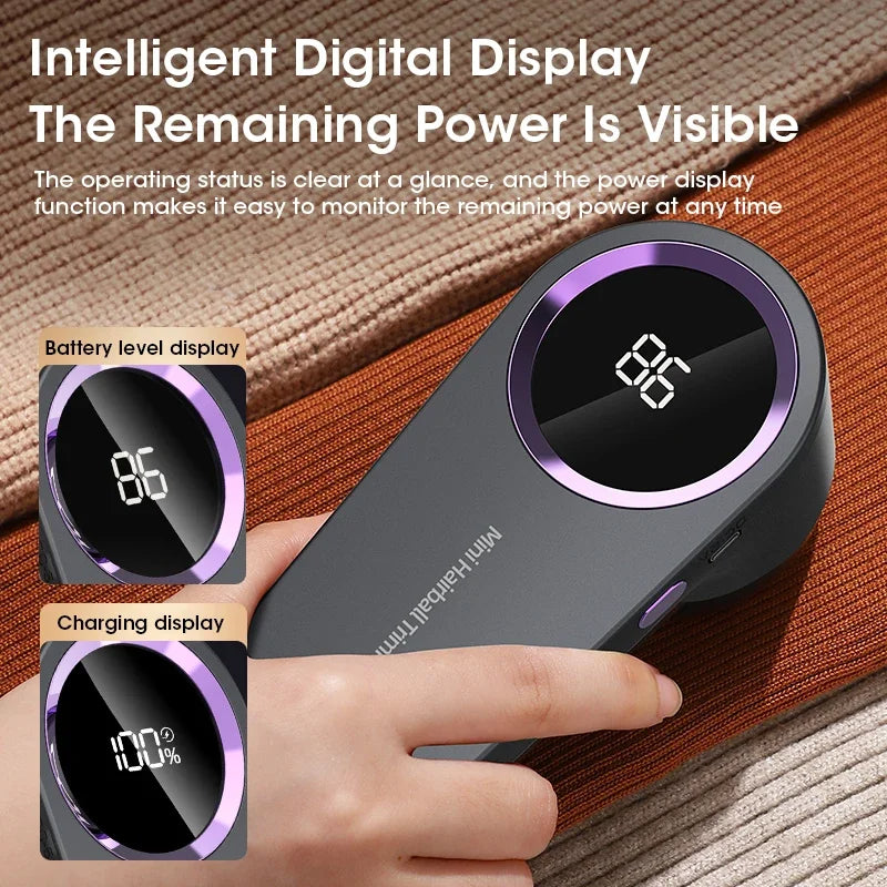Electric Hairball Trimmer LED Digital Display Fabric Lint Remover USB Charging Portable Professional Lint Remover Household - V.I.P Digital Presence
