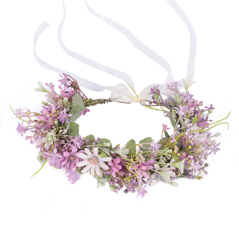 Forest women's floral wreath fresh little daisy princess sweet headband spring photo headband - V.I.P Digital Presence