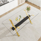 Dining table Modern tempered glass dining table Large modern office desk - V.I.P Digital Presence