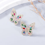 Alloy Inlaid Rhinestone Butterfly Earrings - V.I.P Digital Presence