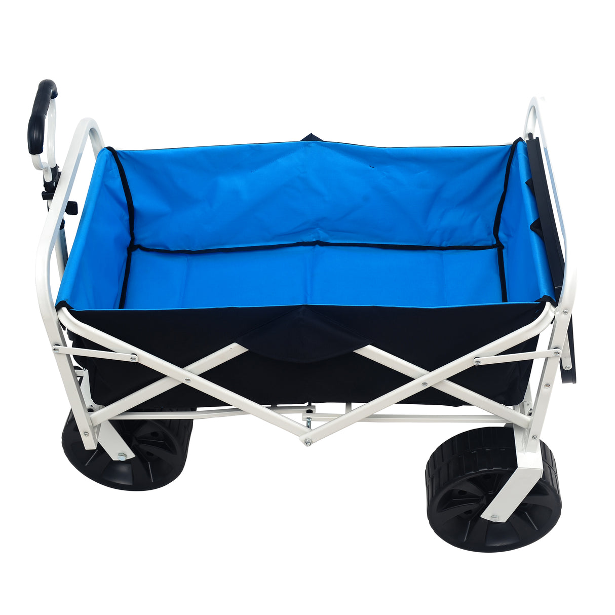 Folding Wagon Garden Shopping Beach Cart (white) - V.I.P Digital Presence