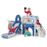 10-1 Toddler Slide Set,Kids Slide for Toddlers Ages 1+, Basketball Hoop Pirate Ship Themed Slide with Ship Head Indoor& Outdoor - V.I.P Digital Presence