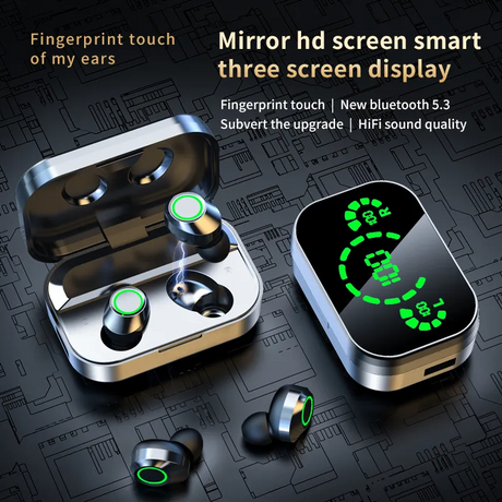 Mirror digital YD03 wireless Bluetooth earphones TWS in ear high battery Bluetooth earphones - V.I.P Digital Presence