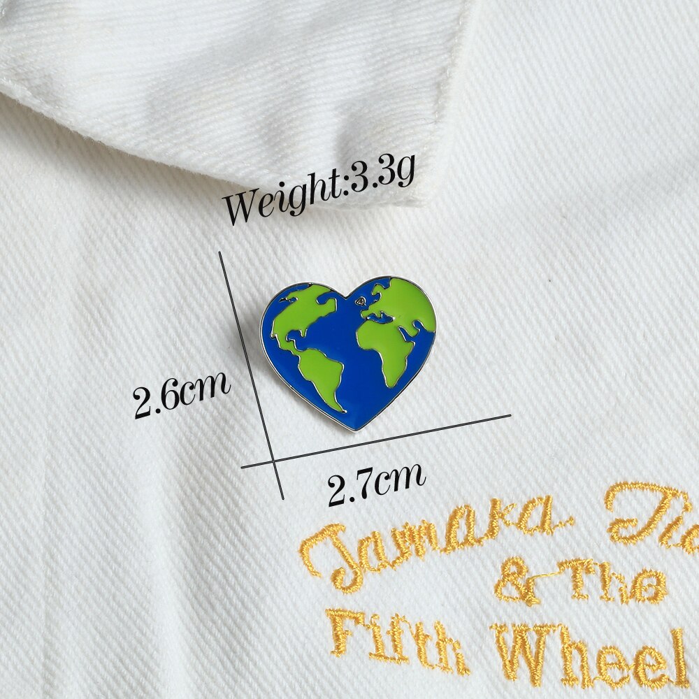 Earth Heart Enamel Pins Protect the Earth Ecology Metal Badge Love Green Earth Brooches Unisex Fashion Jewelry accessories - V.I.P Digital Presence