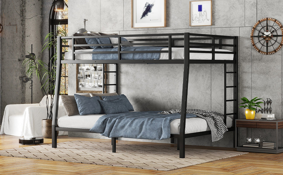Metal Full XL over Queen Bunk Bed for Teens and Adults,Space-Saving/Noise Reduced/No Box Spring Needed - V.I.P Digital Presence