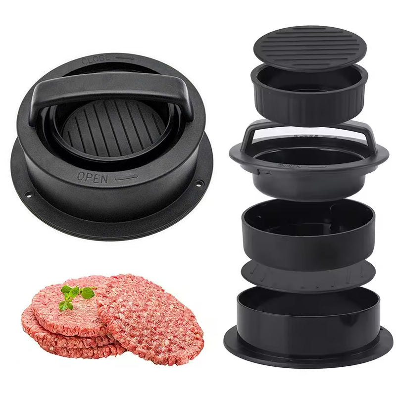 3-in-1 Manual Kitchen Gadget: Hamburger Patty, Round Beef Burger & Meatball Press. - V.I.P Digital Presence
