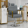 Advanced reclining hair salon chair with heavy-duty hydraulic pump, 360 ° rotation, maximum weight capacity of 400 pounds, Gray - V.I.P Digital Presence