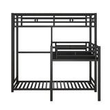L-shaped Metal Triple Twin Size Bunk Bed, Black - V.I.P Digital Presence