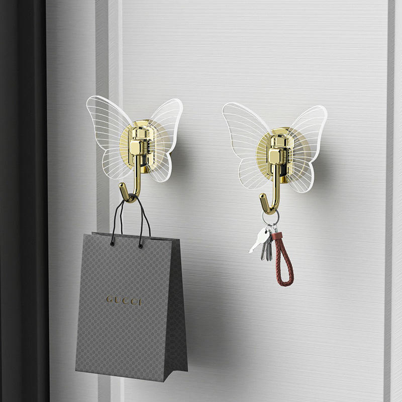 Non perforated butterfly hook three-dimensional foyer clothes hook keychain - V.I.P Digital Presence