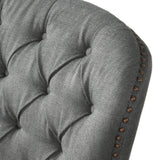 Modern grey fabric club chair and Ottoman set, stylish cushioned armchair, paired with Ottoman style - V.I.P Digital Presence