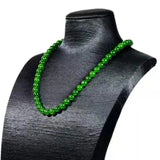 Hetian Biyu necklace, spinach green jade necklace, round bead style, Taiwan green jade necklace - V.I.P Digital Presence