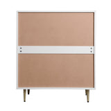Wooden Tall 4 Drawer Dresser,Chest of Drawers with 4 Metal Legs, Anti-Tipping Device for Bedroom,Living Room - V.I.P Digital Presence