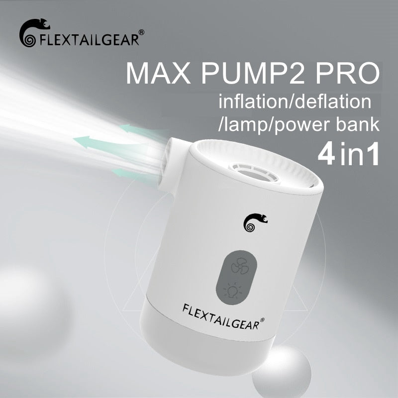 FLEXTAILGEAR Max Pump 2 Pro 4-in-1 Portable Mini Air Pump Electric Inflator USB Charging Sleeping Pad Camping Mattress Packraft - V.I.P Digital Presence
