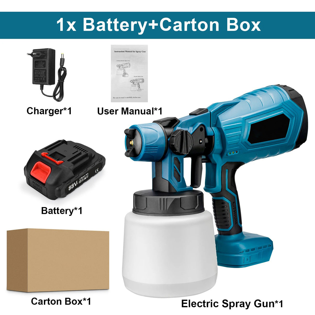 1000ML Electric Spray Gun High Power Cordless Paint Sprayer HVLP Auto Furniture Steel Coating Airbrush For Makita 21V Battery - V.I.P Digital Presence