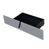 Queen Size Velvet Upholstered Platform Bed with 2 Drawers and 1 Twin XL Trundle- Gray - V.I.P Digital Presence