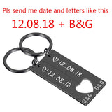 Personalized Heart Keychain Set  Engraved King Date and Name Love Keyring Gift for Couples Girlfriend Boyfriends Key Chain Rings - V.I.P Digital Presence